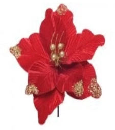 Imagem de capa de Flor Poinsetia Vrm/ouro Cabo Curto 